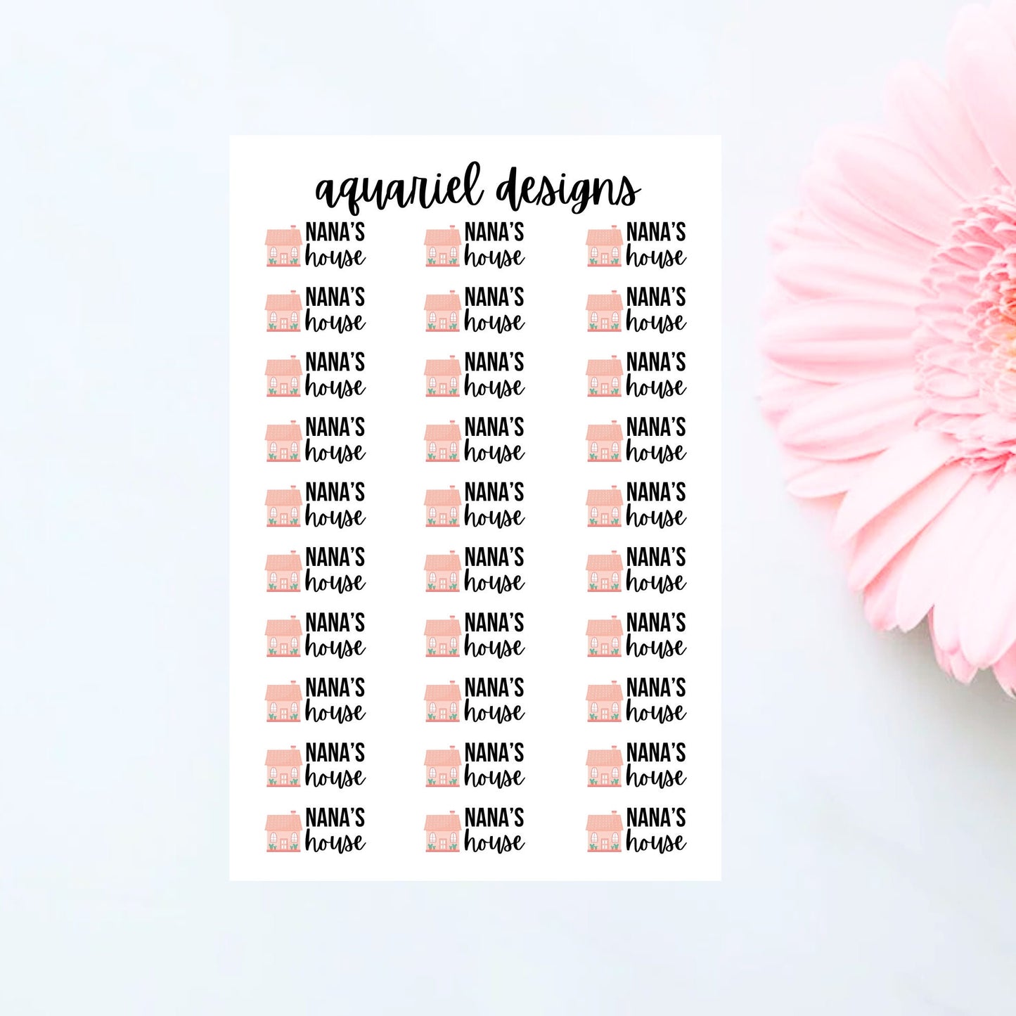 Nana's or Grandma's House Stickers for Planners, Bullet Journals, Calendars, etc.