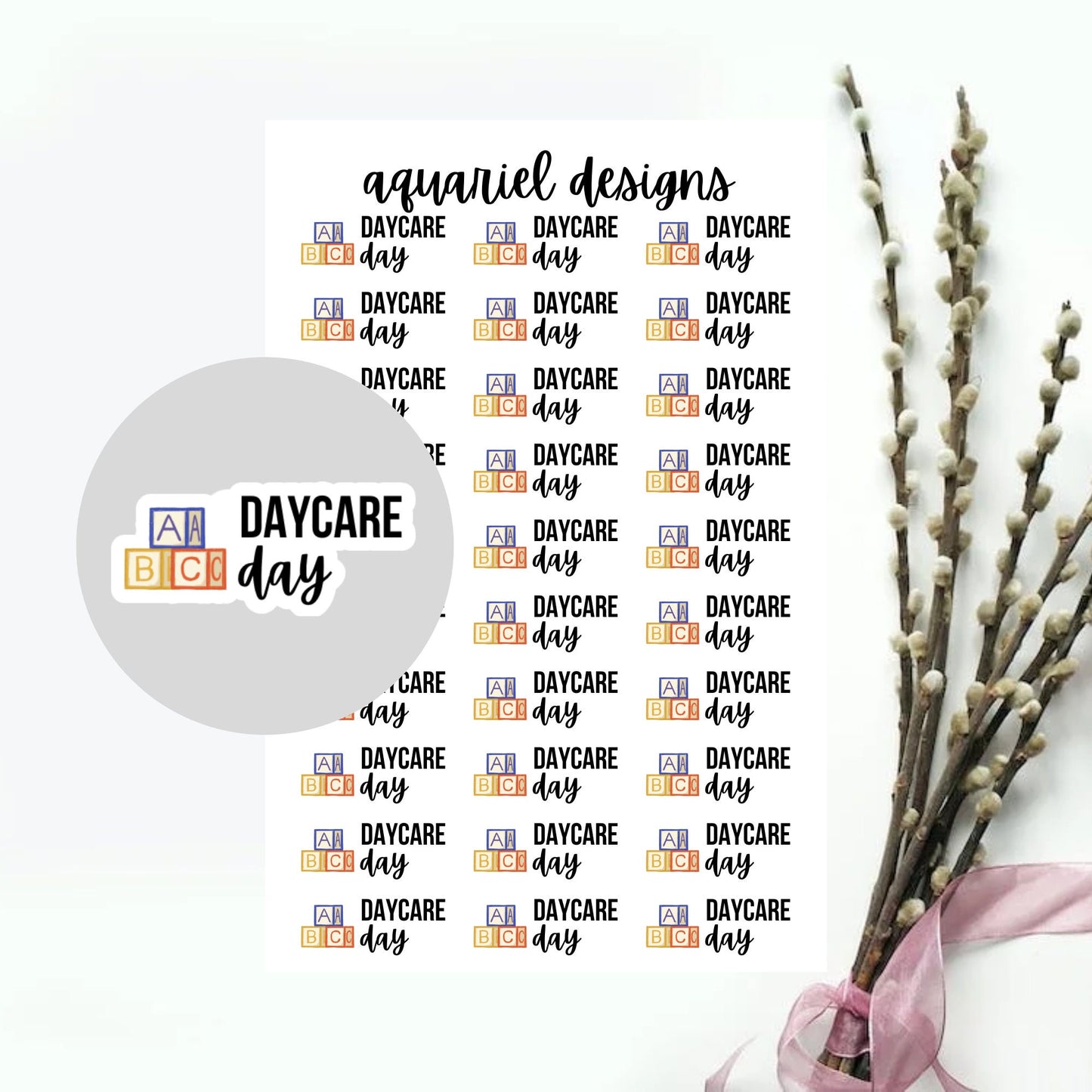 Daycare Day Stickers for Planners, Bullet Journals, Calendars, etc.