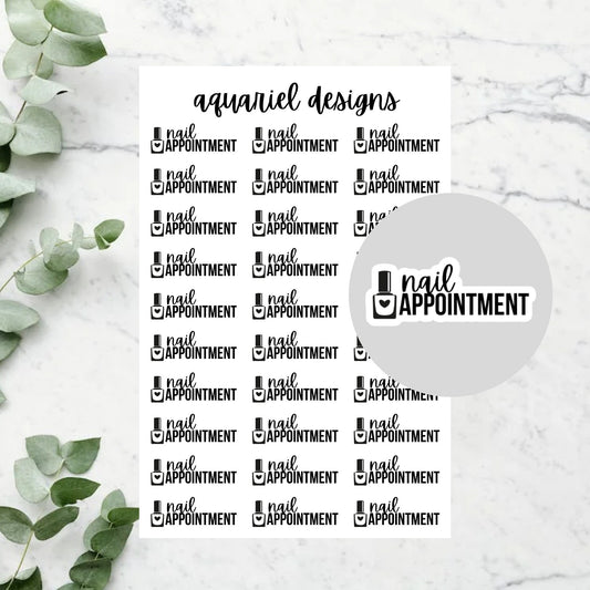 Nail Appointment Stickers for Planners, Bullet Journals, Calendars, etc.