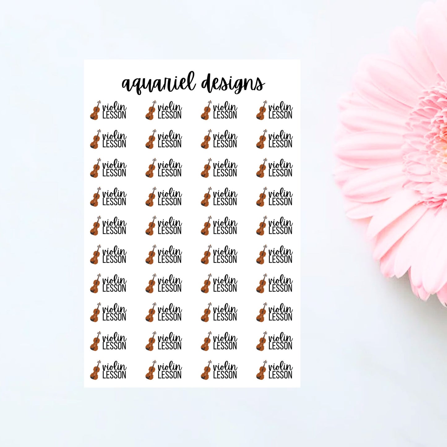 Violin Lesson Stickers for Planners, Bullet Journals, Calendars, etc.