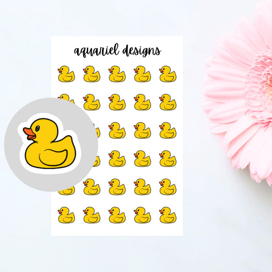 Rubber Ducky Stickers, 30 Rubber Duck Stickers for Planners, Bullet Journals, Calendars, etc.