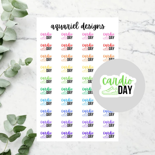 Cardio Stickers, Fitness Planner Stickers, Set of 40 Cardio Day Stickers, Gym Bullet Journal Stickers