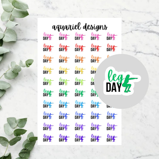 Leg Day Stickers, Fitness Planner Stickers, Set of 50 Leg Day Stickers, Gym Bullet Journal Stickers