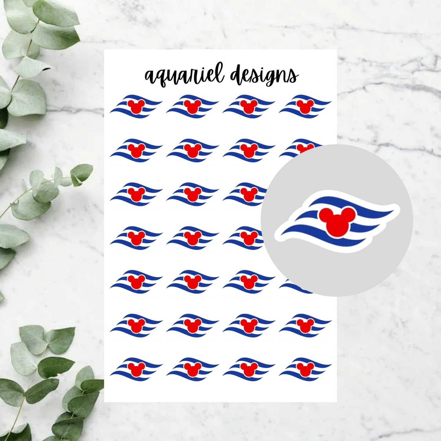 Disney Cruise Stickers (0.5 inch), Disney Cruise Stickers for Planners, Bullet Journals, Calendars, etc.