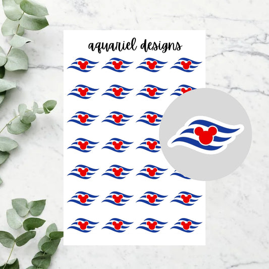 Disney Cruise Stickers (0.5 inch), Disney Cruise Stickers for Planners, Bullet Journals, Calendars, etc.