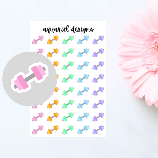 Weight Lifting Stickers, Lifting Planner Stickers, 40 Weight Stickers for Planners, Calendars, Bullet Journals, etc.