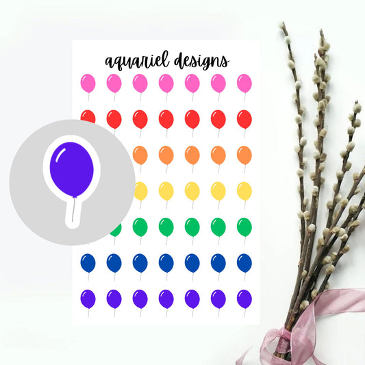 Birthday Balloon Icon Stickers for Planners, Bullet Journals, Calendars, etc.