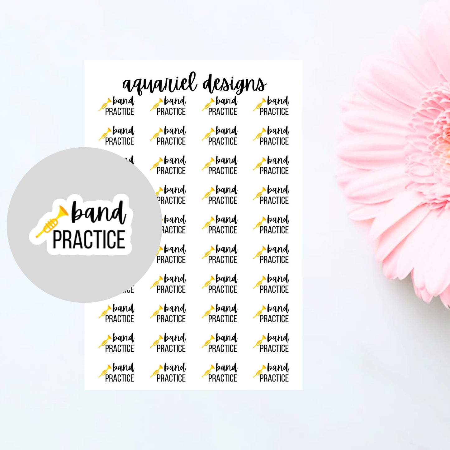 Band Practice Stickers for Planners, Bullet Journals, Calendars, etc.