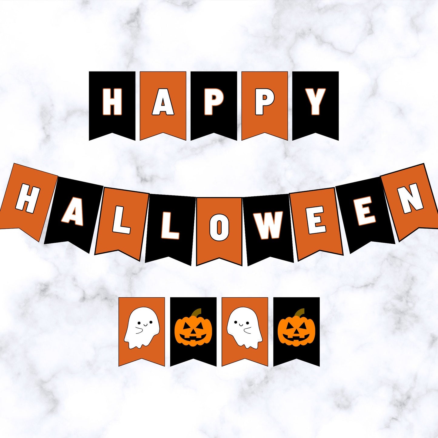 Happy Halloween Banner - Halloween Party Printable Sign, DIY Printable Banner INSTANT DOWNLOAD