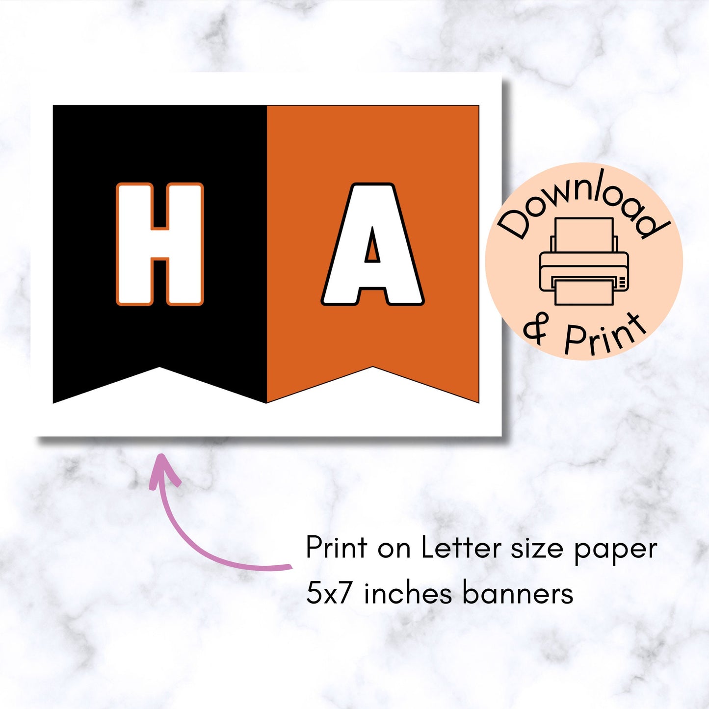 Happy Halloween Banner - Halloween Party Printable Sign, DIY Printable Banner INSTANT DOWNLOAD