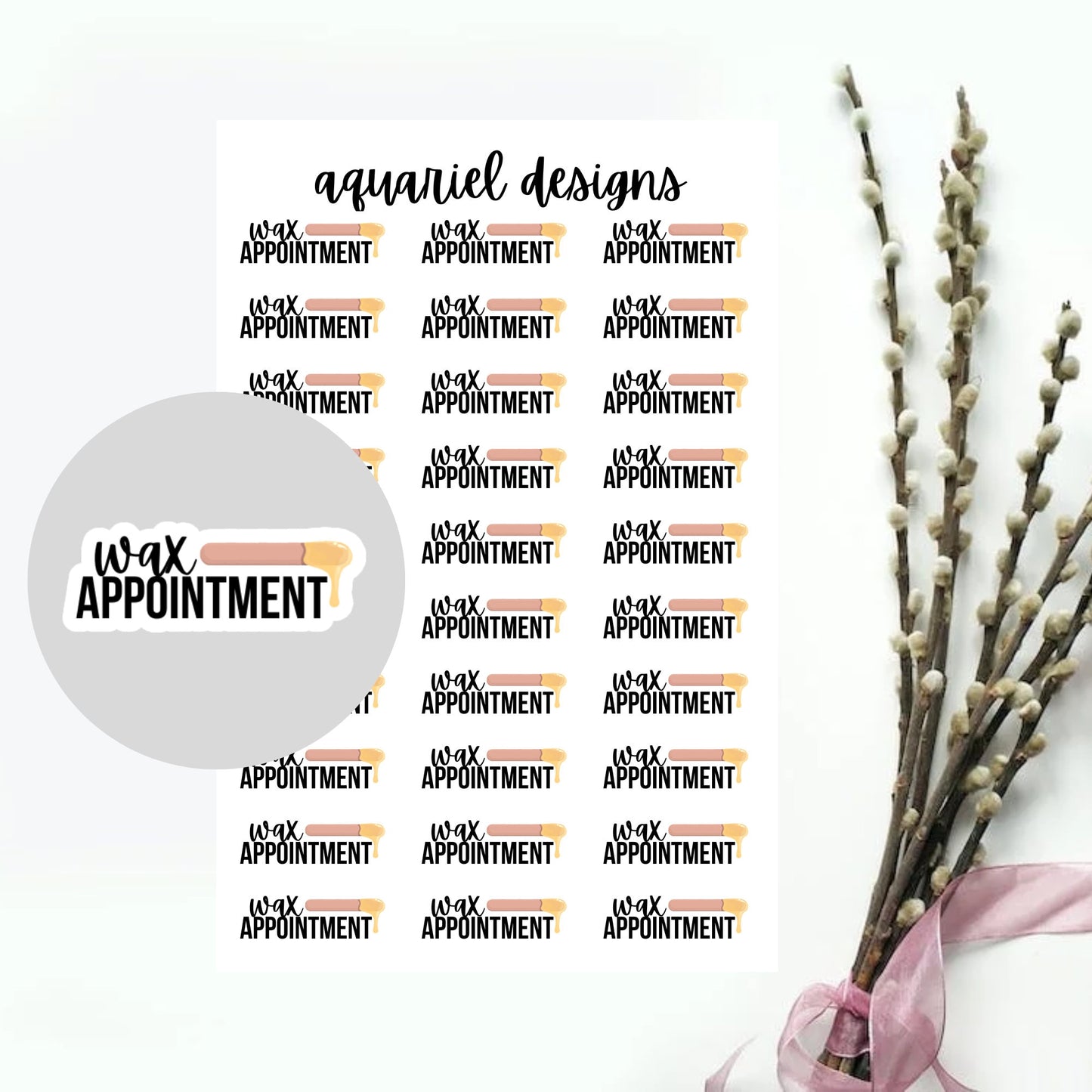 Wax Appointment Stickers for Planners, Bullet Journals, Calendars, etc.