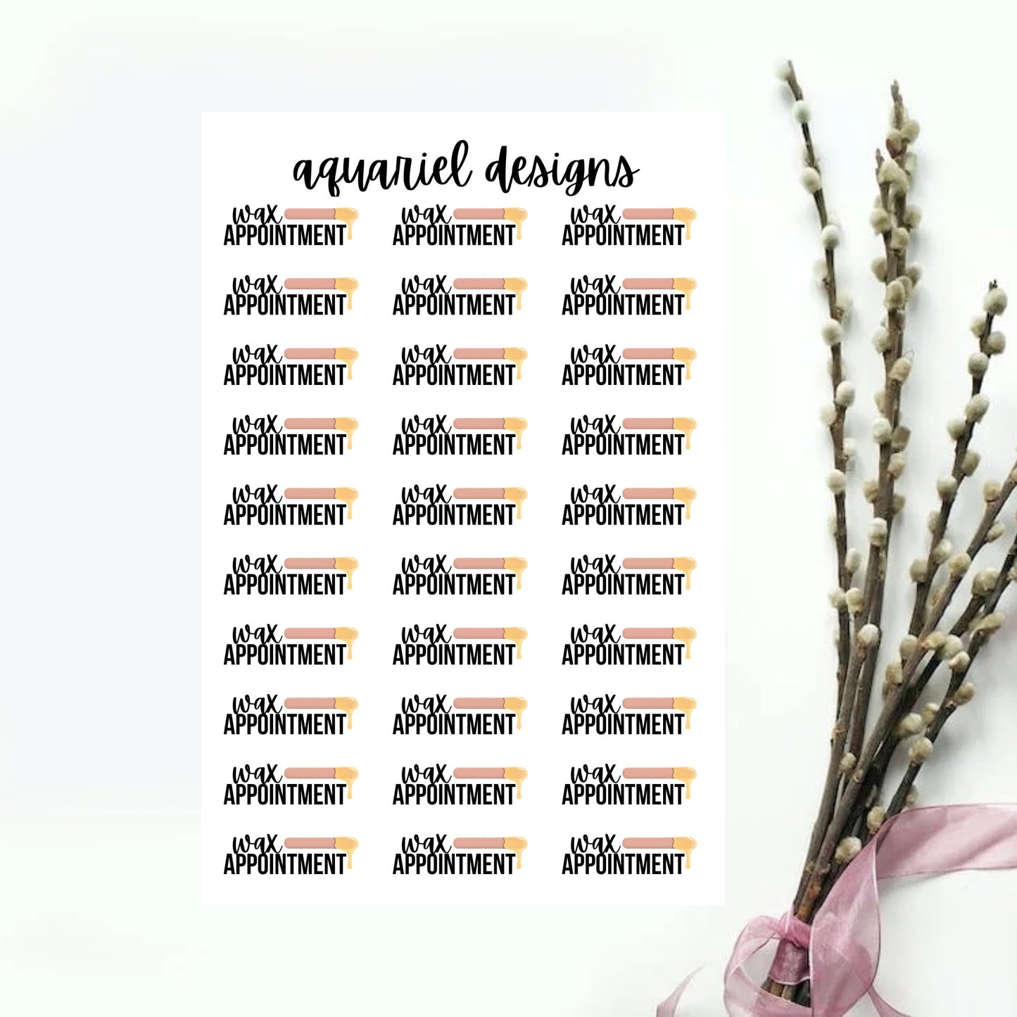 Wax Appointment Stickers for Planners, Bullet Journals, Calendars, etc.