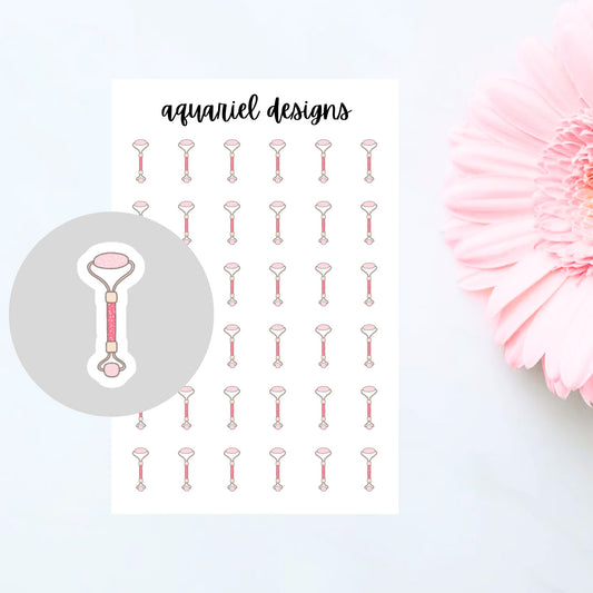 Face Roller Skincare Stickers for Planners, Bullet Journals, Calendars, etc.