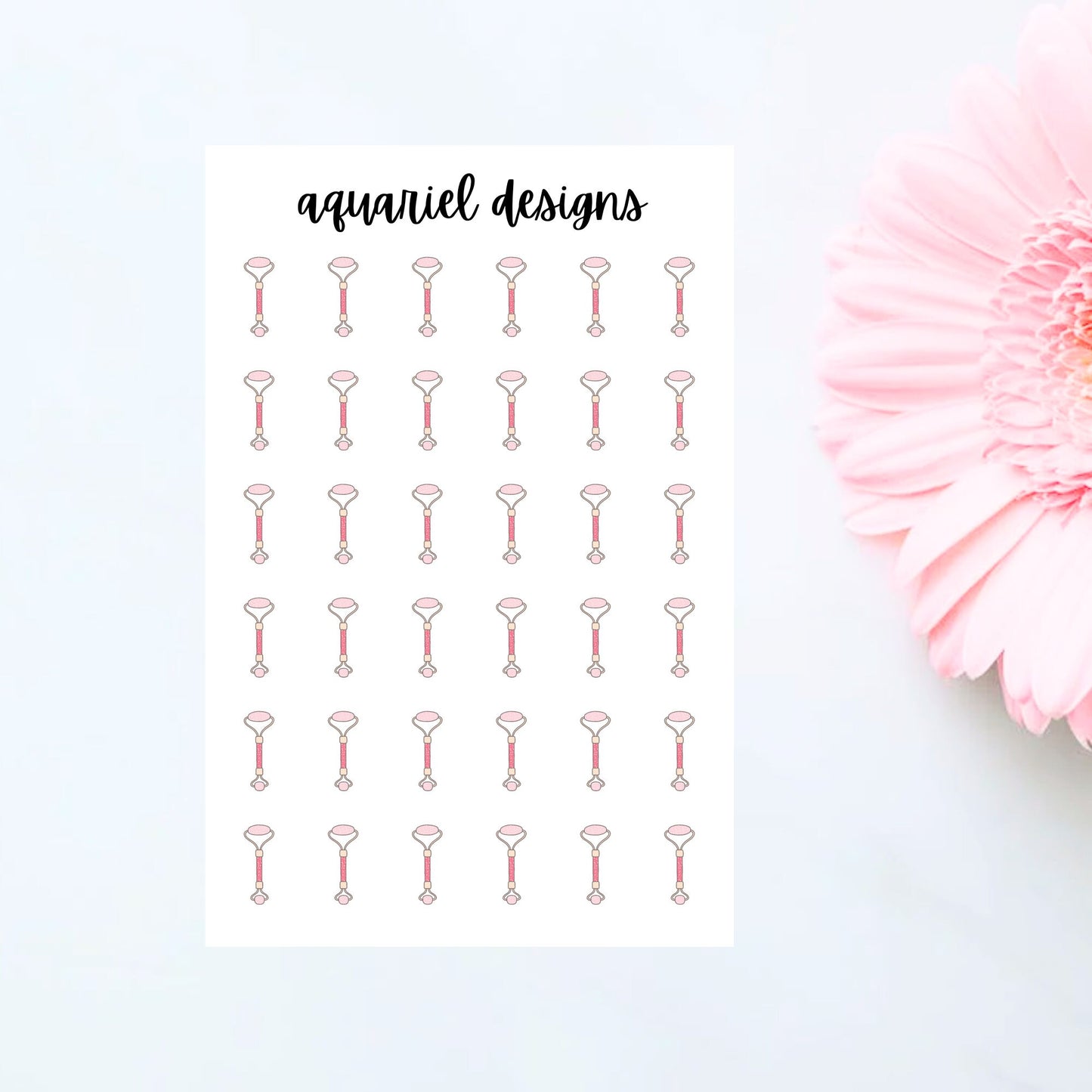 Face Roller Skincare Stickers for Planners, Bullet Journals, Calendars, etc.