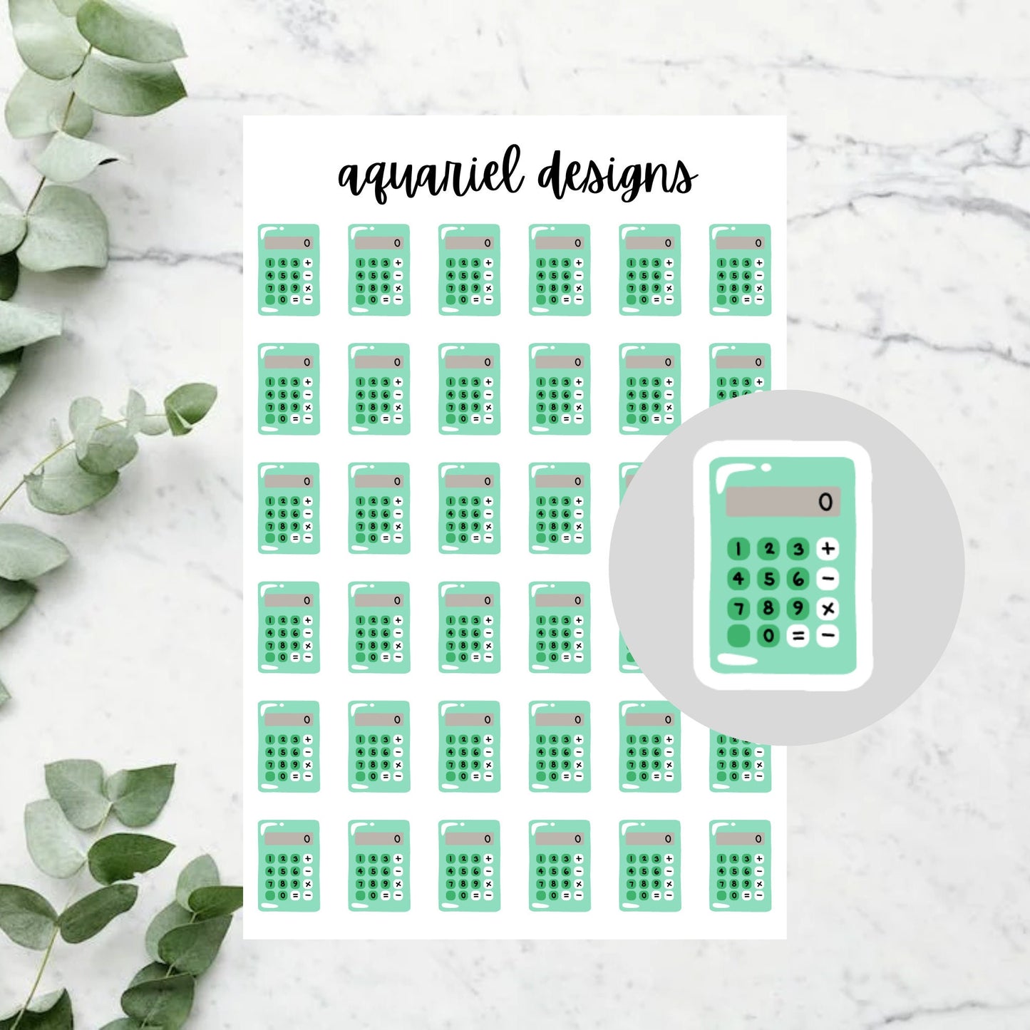 Calculator Stickers for Planners, Bullet Journals, Calendars, etc.