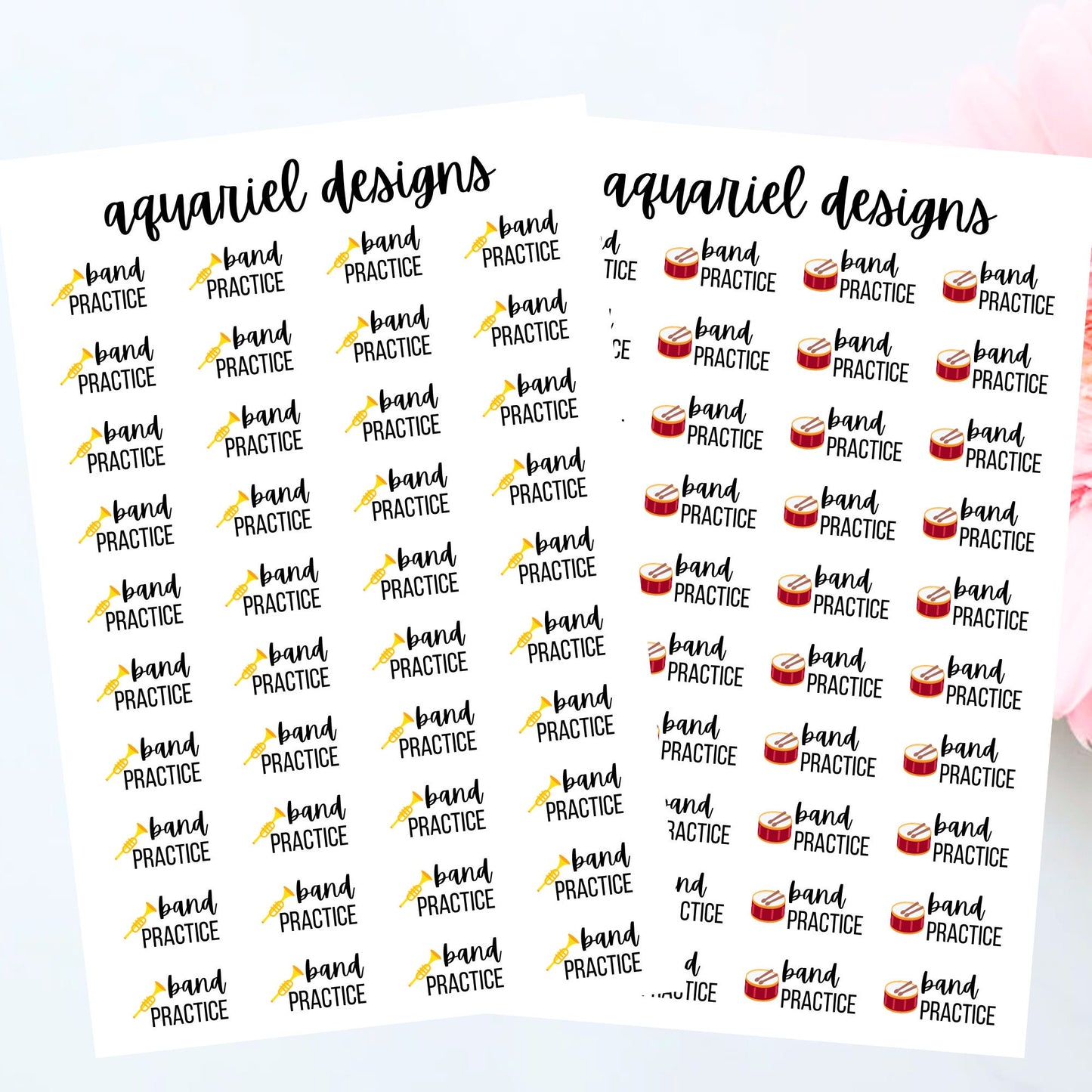 Band Practice Stickers for Planners, Bullet Journals, Calendars, etc.