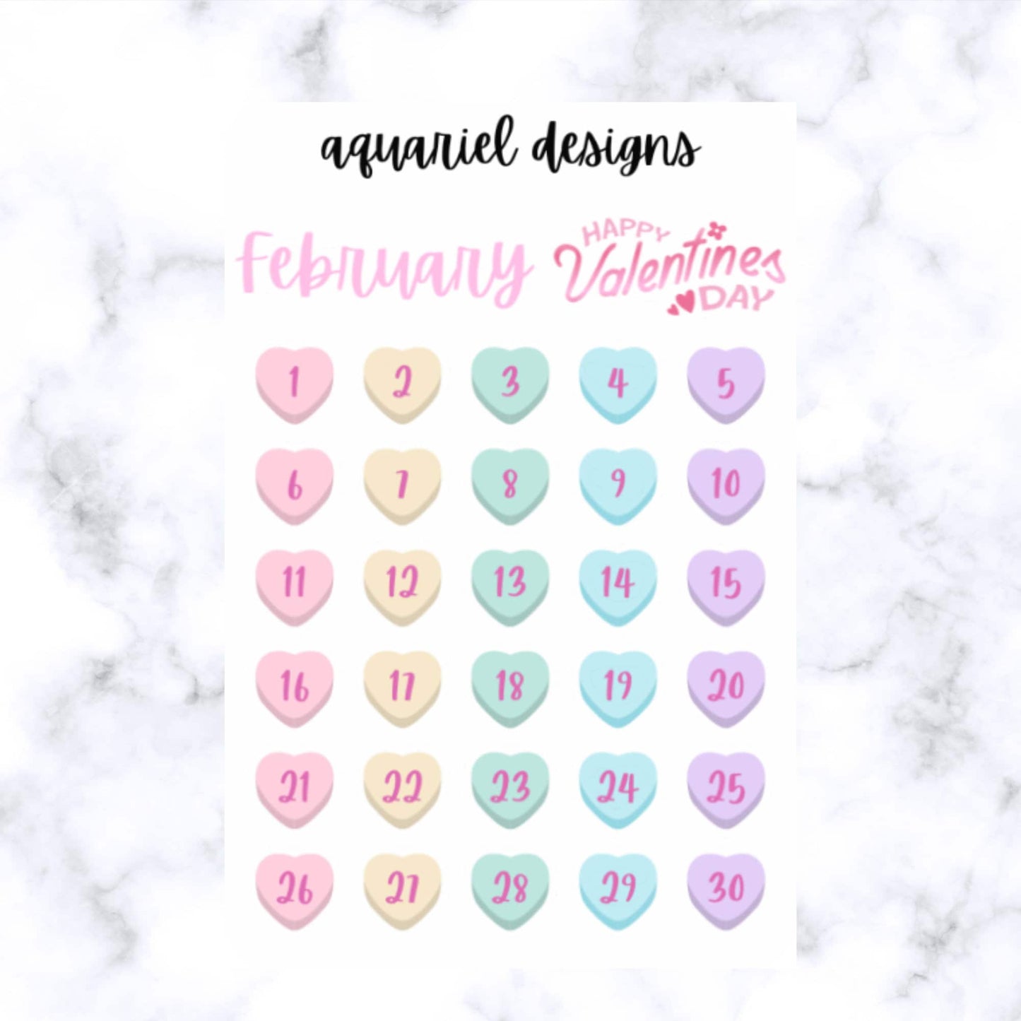 February Monthly Sticker Kit | Valentine's Day Themed Stickers | Set of 60+ Love Planner Stickers | Bullet Journal Stickers