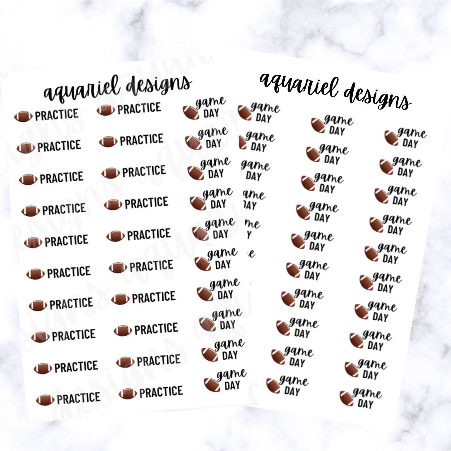 Football Sticker Sheet | Football Practice Stickers | Football Game Stickers | Set of 30 Football Planner Stickers | Bullet Journal Stickers