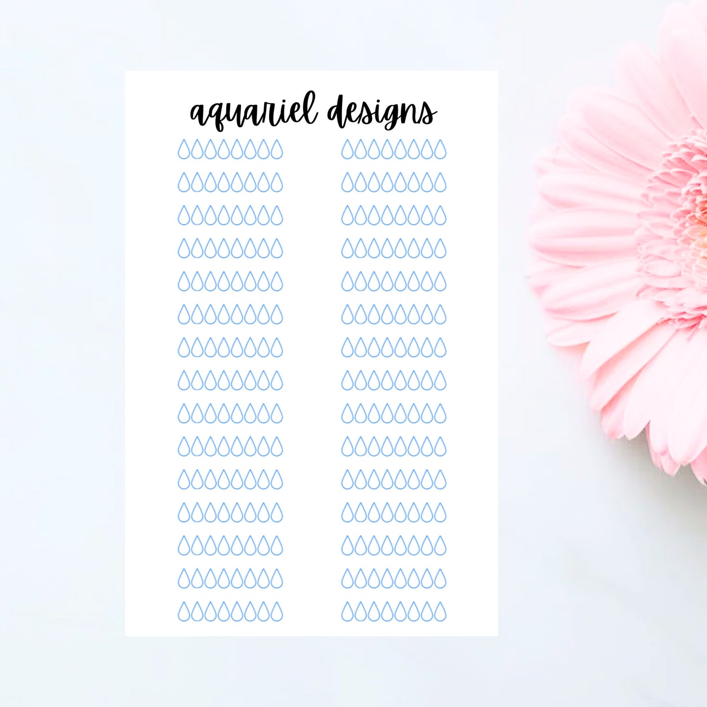 Water Tracker Stickers | Set of 30 Hydrate Planner Stickers | Bullet Journal Stickers