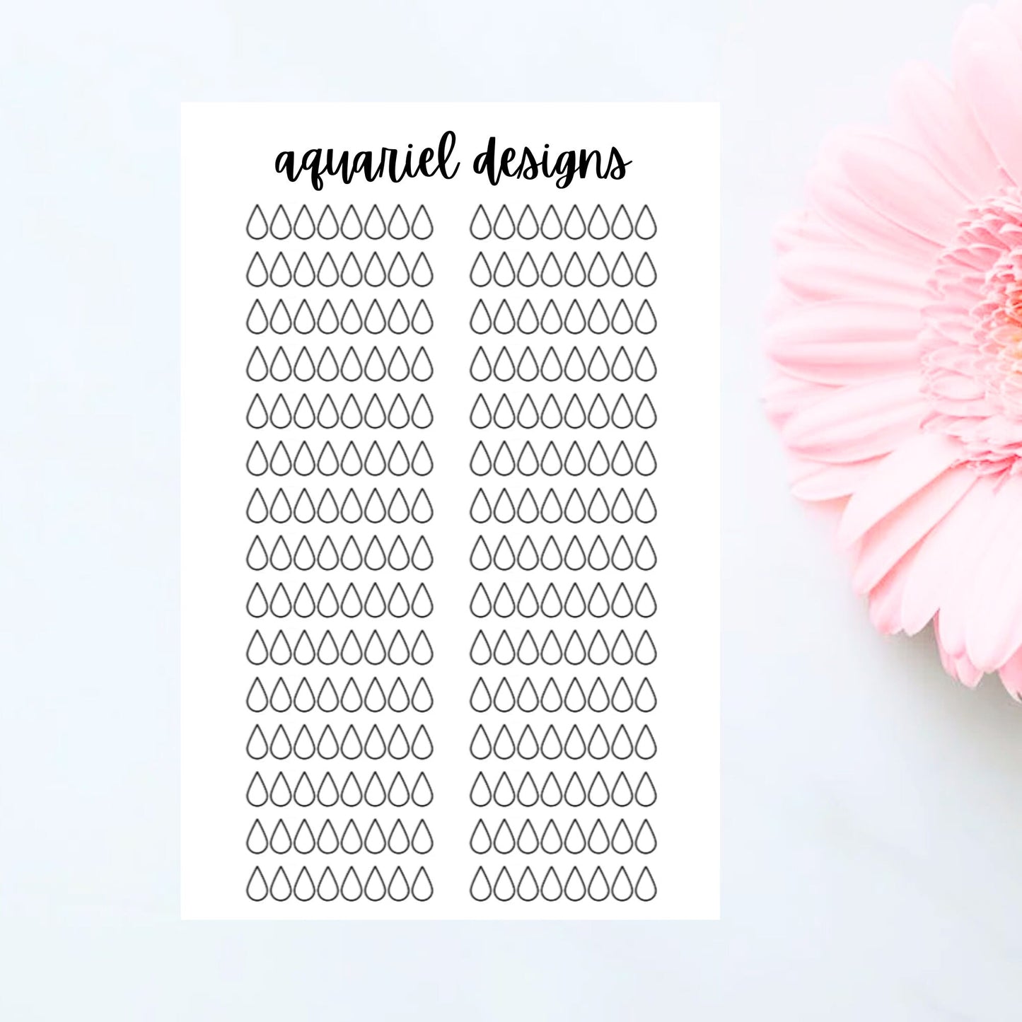 Water Tracker Stickers | Set of 30 Hydrate Planner Stickers | Bullet Journal Stickers