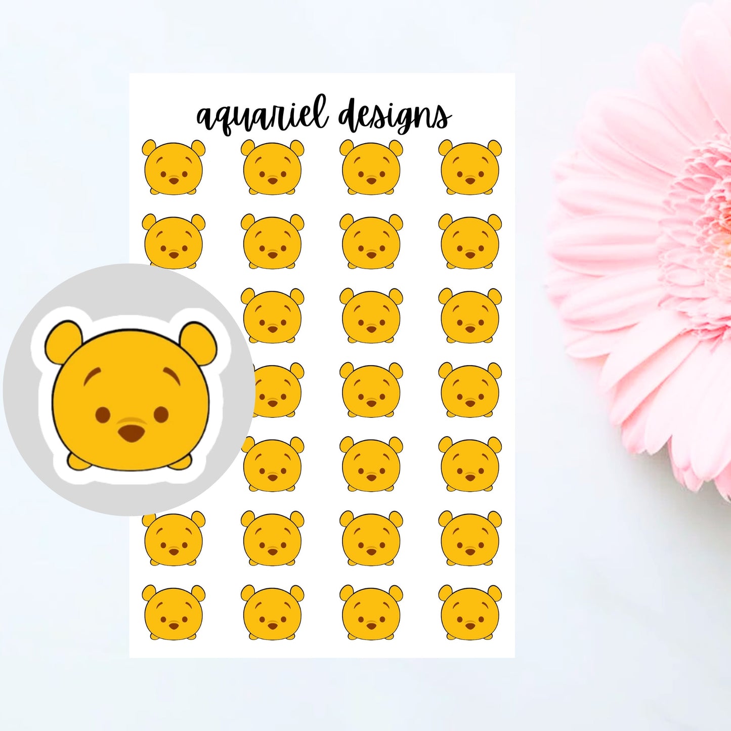 Disney Winnie the Pooh Tsum Tsum Stickers | Planner Stickers | Bullet Journal Stickers